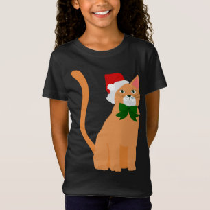 Camiseta navidades santa claus gorra naranja cat