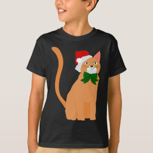 Camiseta navidades santa claus gorra naranja cat