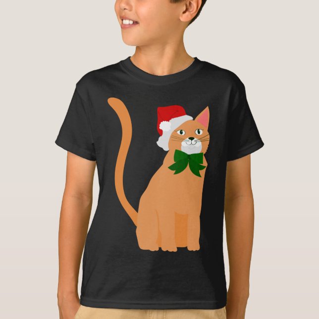 Camiseta navidades santa claus gorra naranja cat (Anverso)