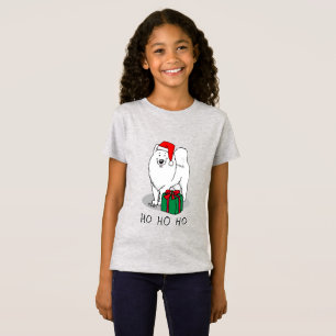 Camiseta Navidades Santa Claus Gorra Samoyed Dog Funny