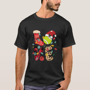 Camiseta Navidades Santa Claus Juego de tenis Racket Hu