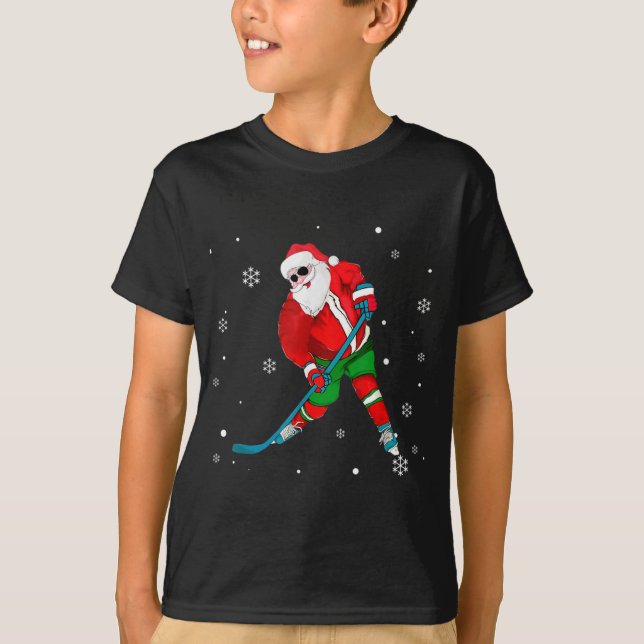 Camiseta Navidades Santa Claus Jugador Hockey sobre Hielo F (Anverso)