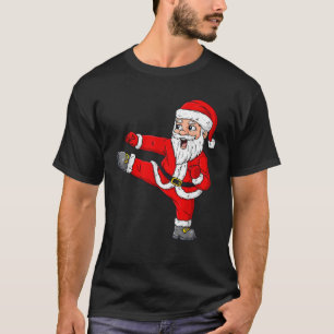 Camiseta Navidades Santa Claus Karate Niños divertidos Paja