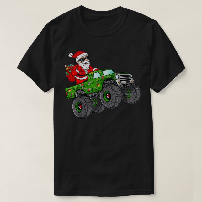 Camiseta Navidades Santa Claus Monstruando Camión Boys Ki (Diseño del anverso)