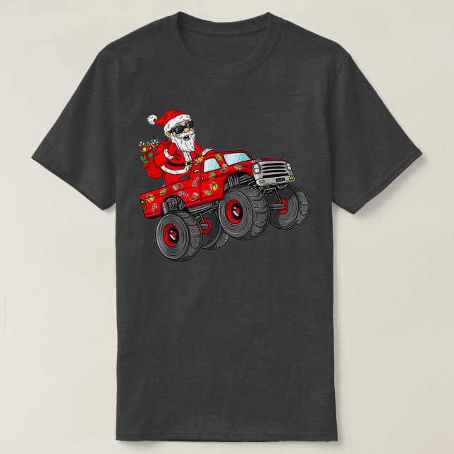 Camiseta Navidades Santa Claus Monstruando Camión Boys Ki (Diseño del anverso)