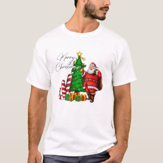 Camiseta Navidades Santa con árbol