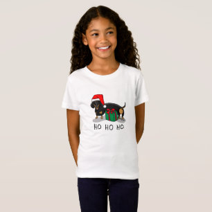 Camiseta Navidades Santa Dachshund (S black & tan) Cute