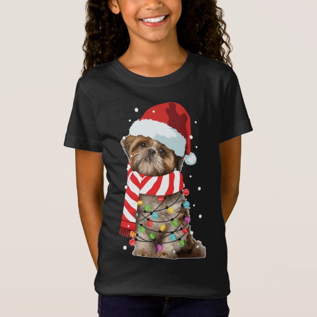 Camiseta Navidades Santa Dog, Shih Tzu, Perro Lover (Anverso)