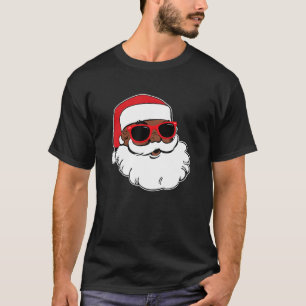 Camiseta Navidades Santa Face Beard Sunglass Pajamas Xmas G