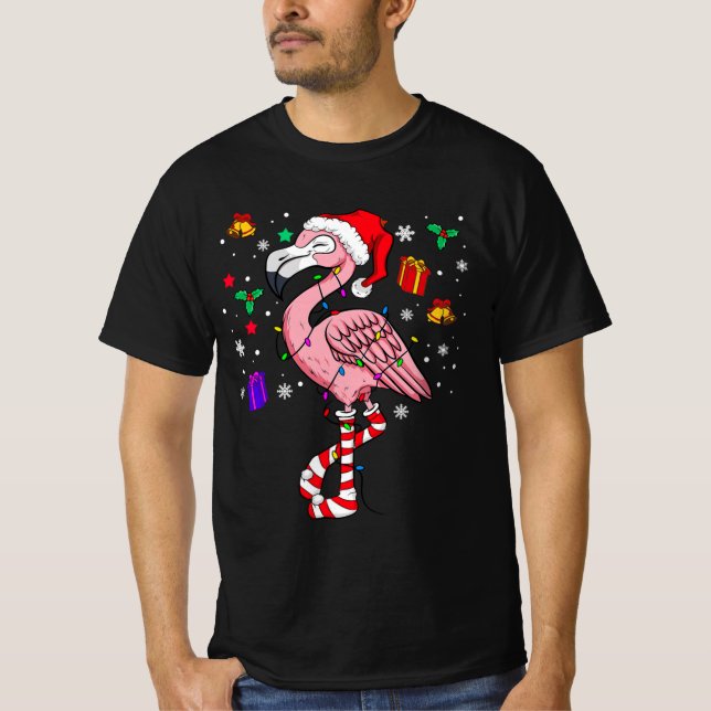 Camiseta Navidades Santa Flamingo Lover Funny Classic (Anverso)