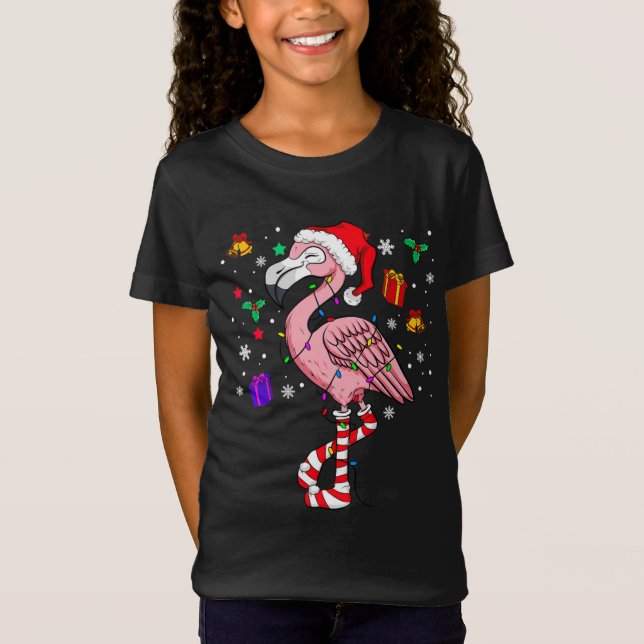 Camiseta Navidades Santa Flamingo Lover Funny Classic (Anverso)