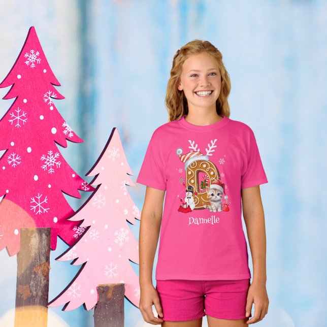 Camiseta Navidades Santa Gingerbread Alphabet D Chica (Subido por el creador)