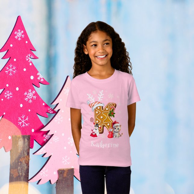Camiseta Navidades Santa Gingerbread Alphabet K Chica (Subido por el creador)