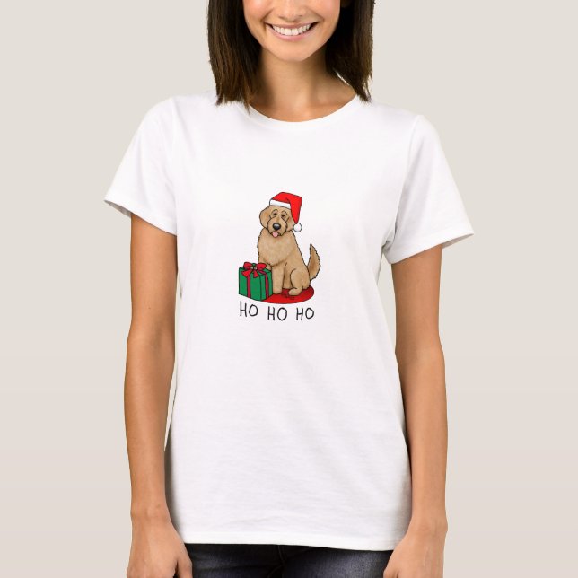 Camiseta Navidades Santa Goldendoodle (rojo dorado) Cute de (Anverso)