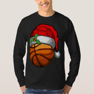 Camiseta Navidades Santa Hat Basketball Sport Funny Gift