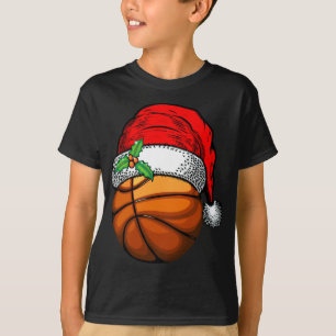 Camiseta Navidades Santa Hat Basketball Sport Funny Gift