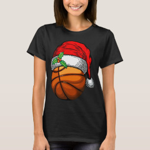 Camiseta Navidades Santa Hat Basketball Sport Funny Gift