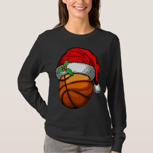 Camiseta Navidades Santa Hat Basketball Sport Funny Gift