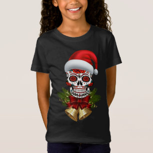 Camiseta Navidades Santa Hat Day Of The Dead Sugar Skull