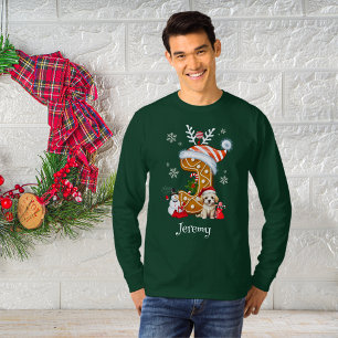 Camiseta Navidades Santa Hat Gingerbread Alphabet G Men's