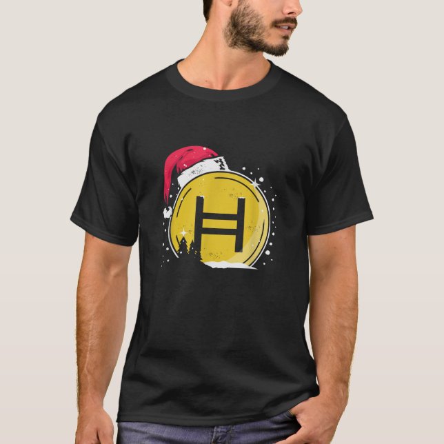 Camiseta Navidades Santa Hat Hedera HBAR retenido Crypto Cu (Anverso)