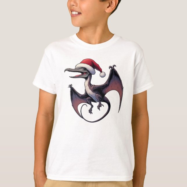 Camiseta Navidades Santa hat pterodáctilo (Anverso)