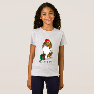 Camiseta Navidades Santa Hat Shetland Sheepdog (estable) Cu