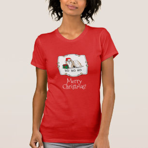 Camiseta Navidades Santa Hat Shih Tzu (blanco moreno) Perro