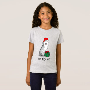 Camiseta Navidades Santa Hat Siberian Husky (plata) Cute