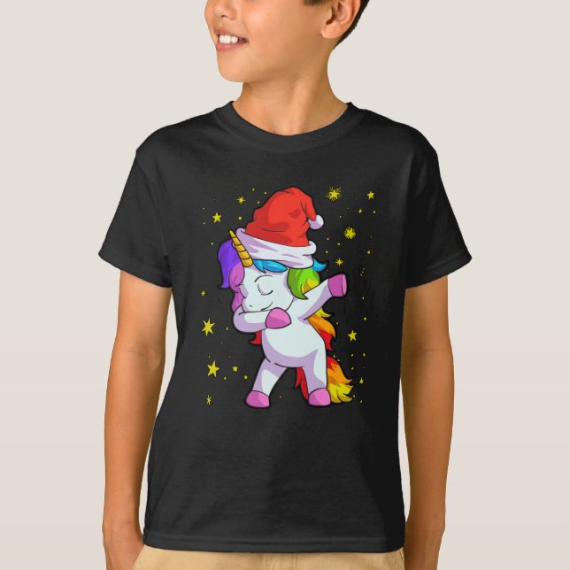 Camiseta Navidades Santa Hat Unicorn (Anverso)