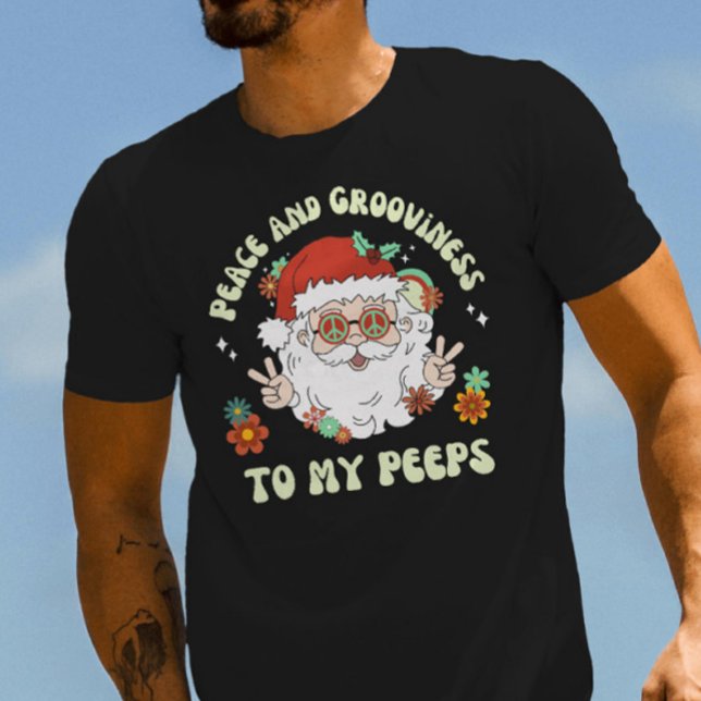 Camiseta Navidades Santa Hippie de Paz y Grooviness Retro (Subido por el creador)