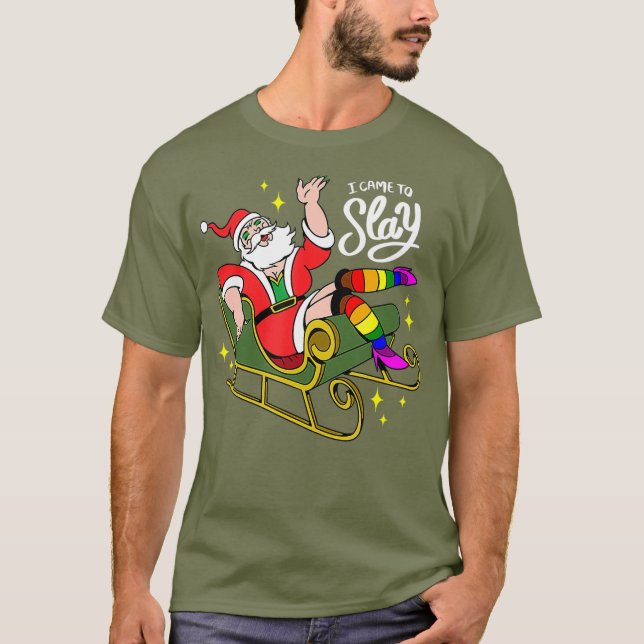Camiseta Navidades Santa I Vinieron A Slay (Anverso)