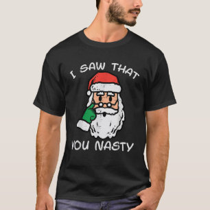 Camiseta Navidades Santa I Vio Que Usted Alegría De Navidad