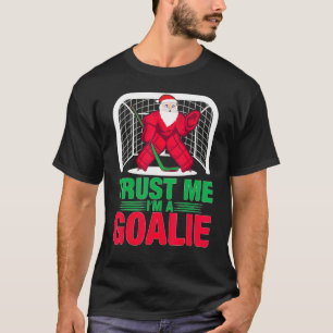 Camiseta Navidades Santa Ice Hockey Goalie Goaltender Navid