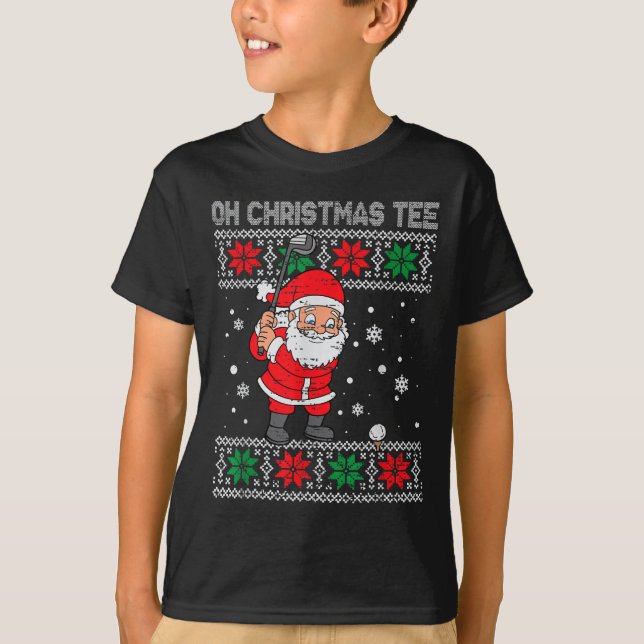 Camiseta Navidades Santa Jugando A Golf Xmas Golfer Para Ho (Anverso)