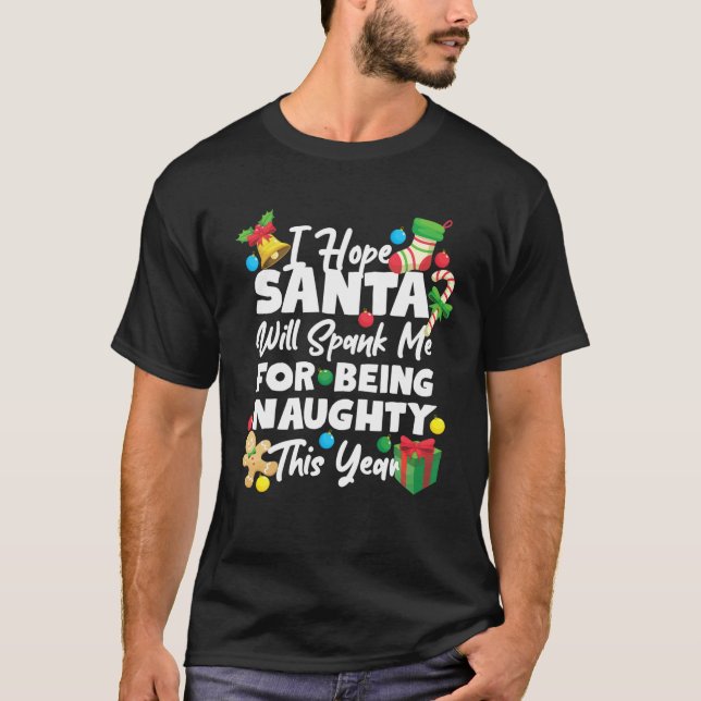 Camiseta Navidades Santa Naughty Spank (Anverso)