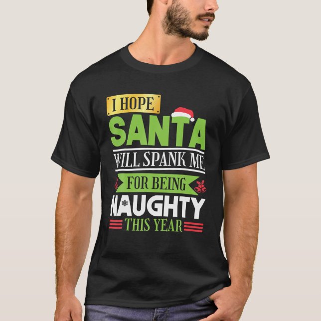 Camiseta Navidades Santa Naughty Spank (Anverso)