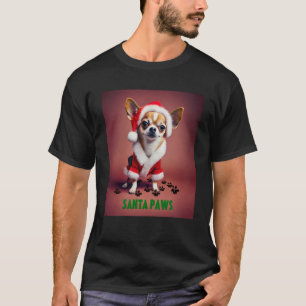 Camiseta Navidades Santa Paws Camisas jóvenes