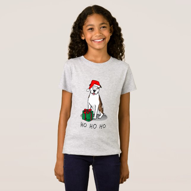 Camiseta Navidades Santa Pit Bull (izquierda romano le whit (Anverso completo)