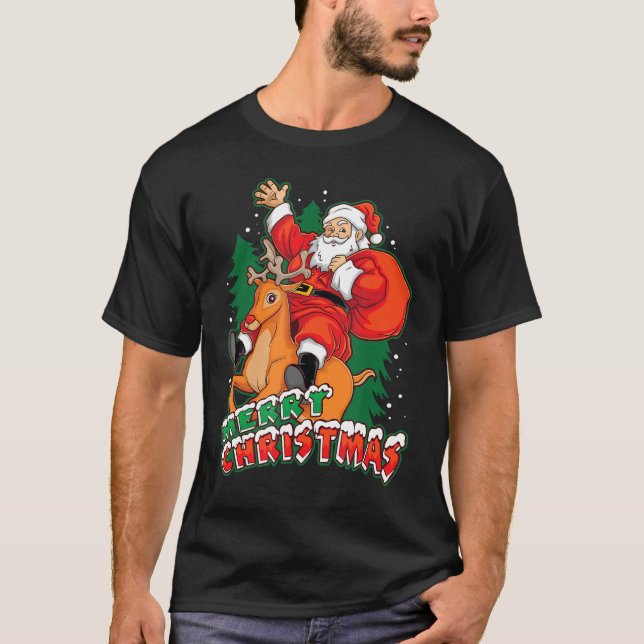 Camiseta Navidades Santa Rendeer Gift Xmas Chiste (Anverso)