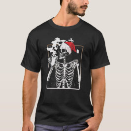 Camiseta Navidades Santa Skeleton Café para beber