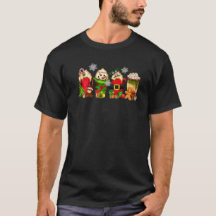 Camiseta Navidades Santa Snowman Elf Coffee Hot Cocoa Reind