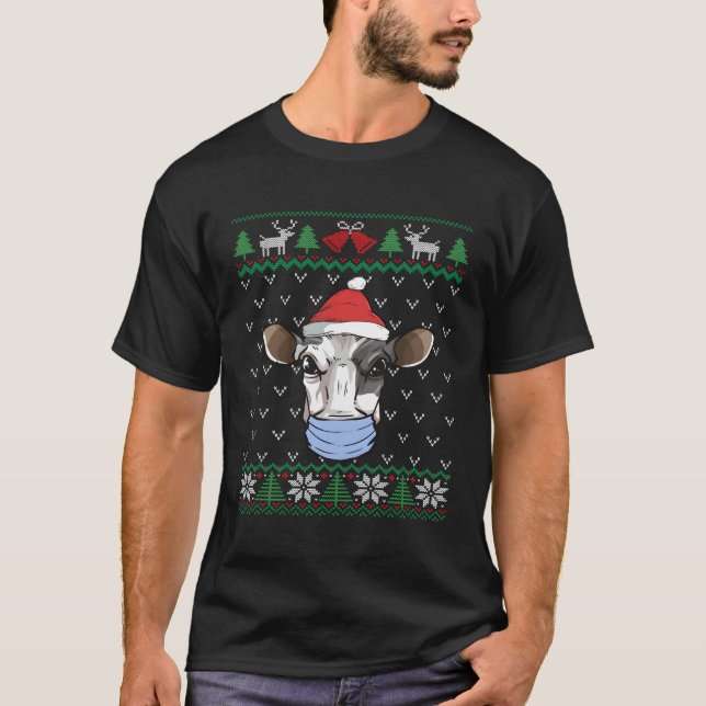 Camiseta Navidades Santa Ugly de vaca lechera (Anverso)