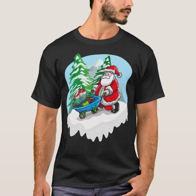 Camiseta Navidades Santa y su vagón de regalo (Anverso)
