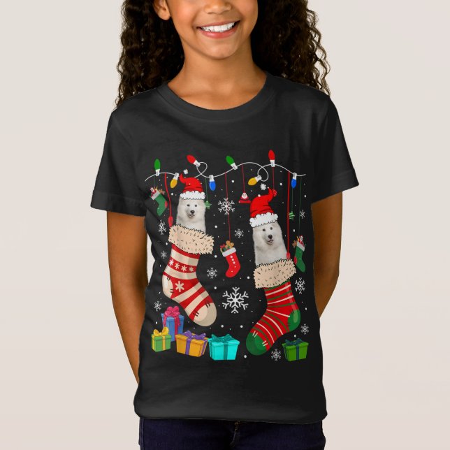 Camiseta Navidades Saquean A Pajama Samoyed Perro Perro Per (Anverso)