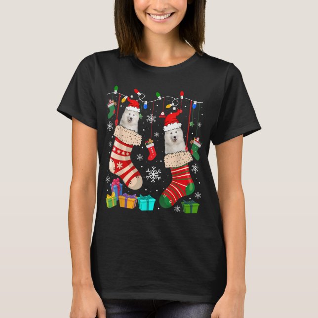 Camiseta Navidades Saquean A Pajama Samoyed Perro Perro Per (Anverso)