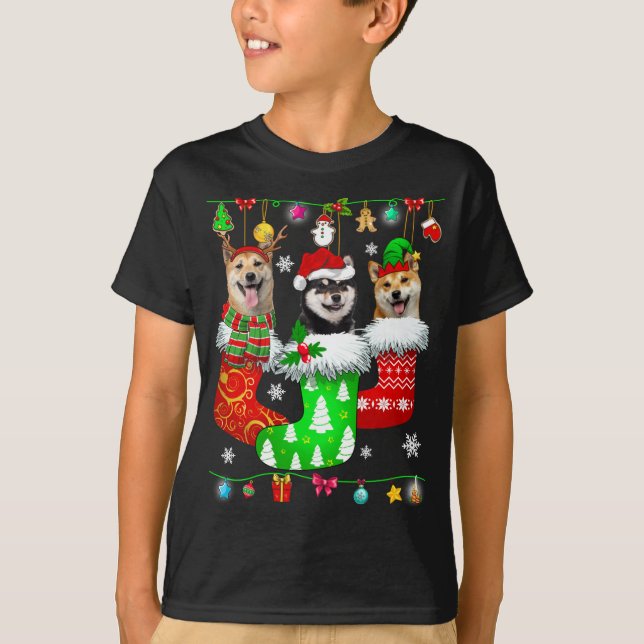 Camiseta Navidades Saquean A Pajama Shiba Inu Perro Perro P (Anverso)