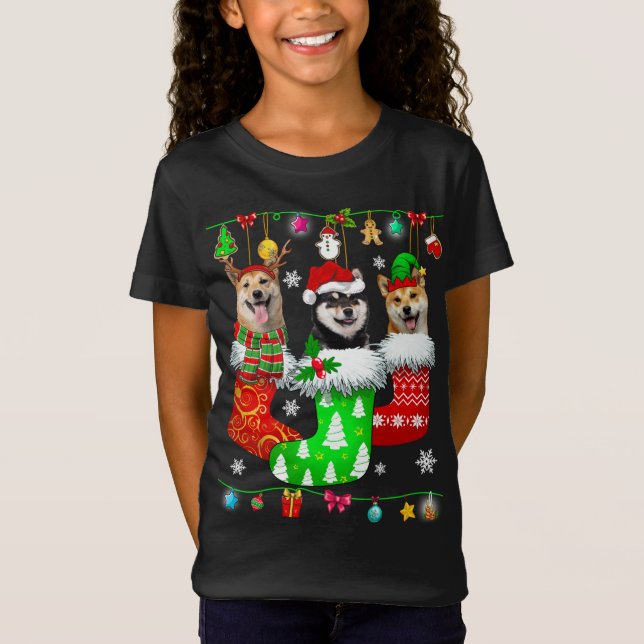 Camiseta Navidades Saquean A Pajama Shiba Inu Perro Perro P (Anverso)
