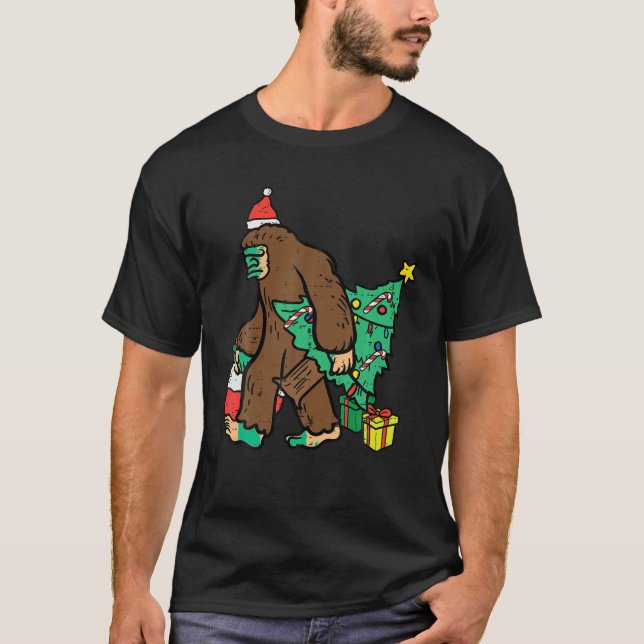 Camiseta Navidades Sasquatch Bigfoot Xmas Niños Hombres Muj (Anverso)