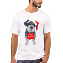 Navidades Schnauzer Dog Santa Hat T-Shirt